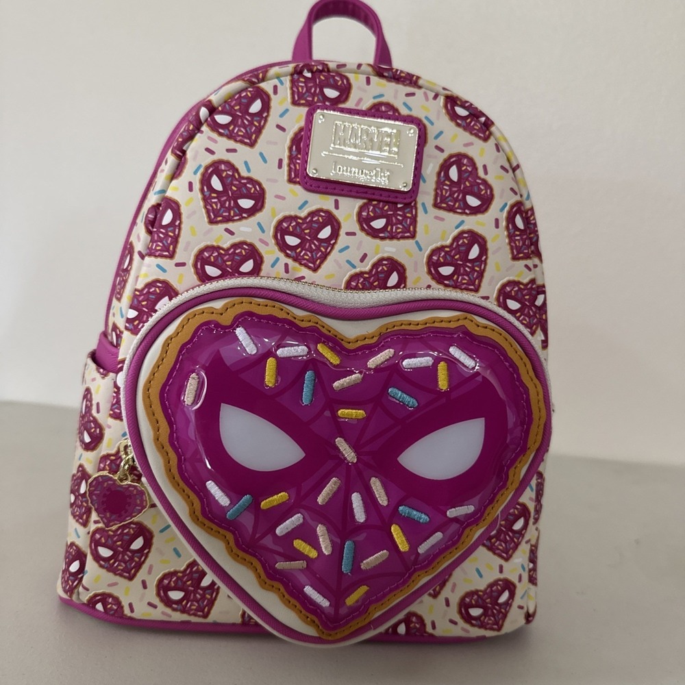 Loungefly Marvel Spider-Man Sprinkle Donut Mask Mini Backpack